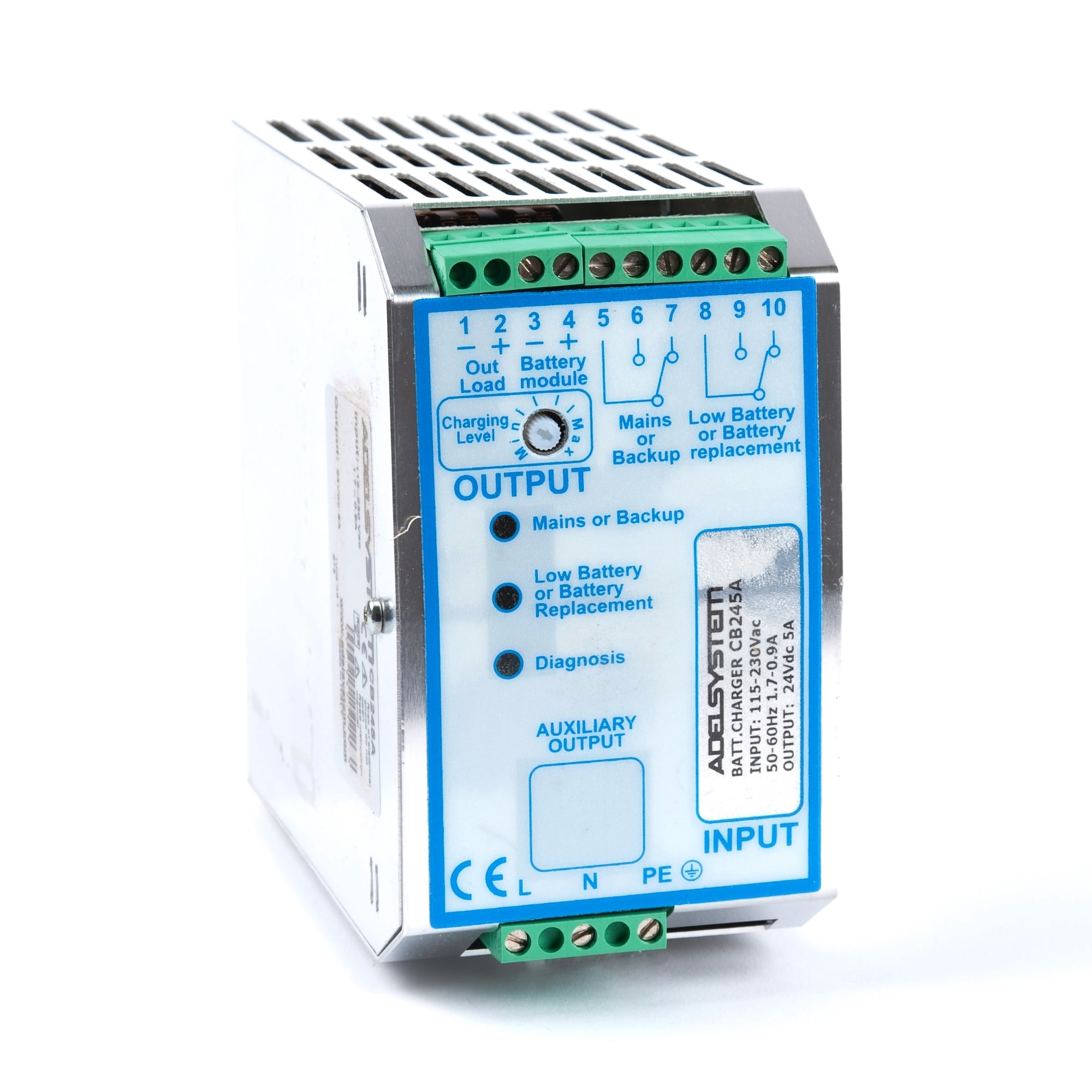 CB 24V DC DIN Rail Battery Charger with Output Signals 5A