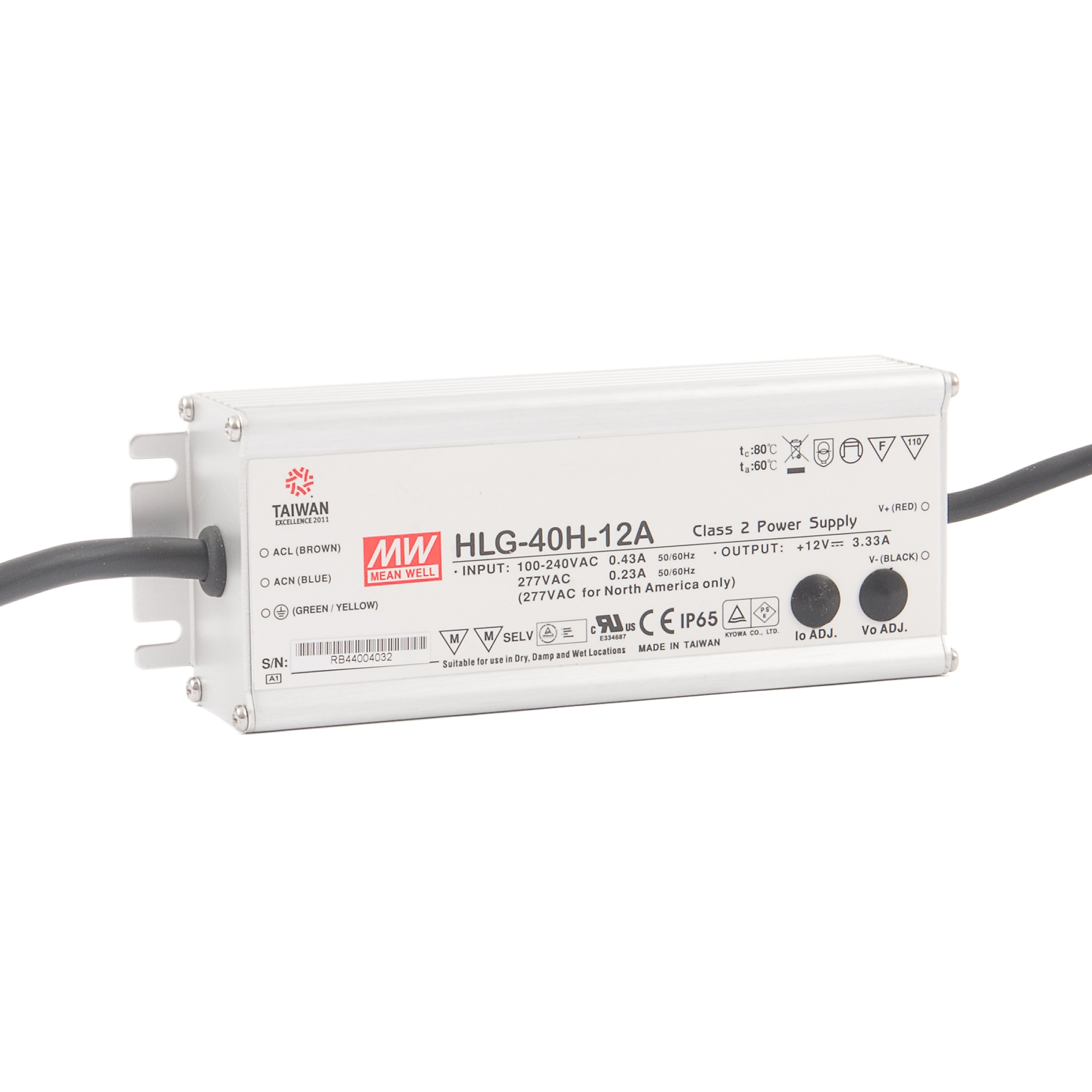 MEAN WELL HLG-40H-B Series, Constant Voltage LED Drivers