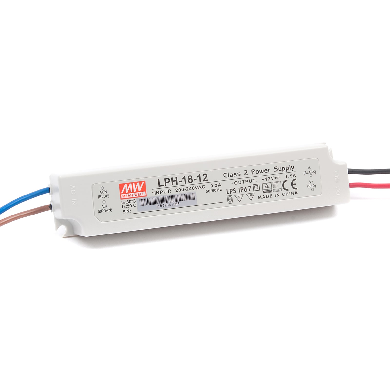 LPH-18-12 Mean Well 18W 12V LED Power Supply Driver IP67