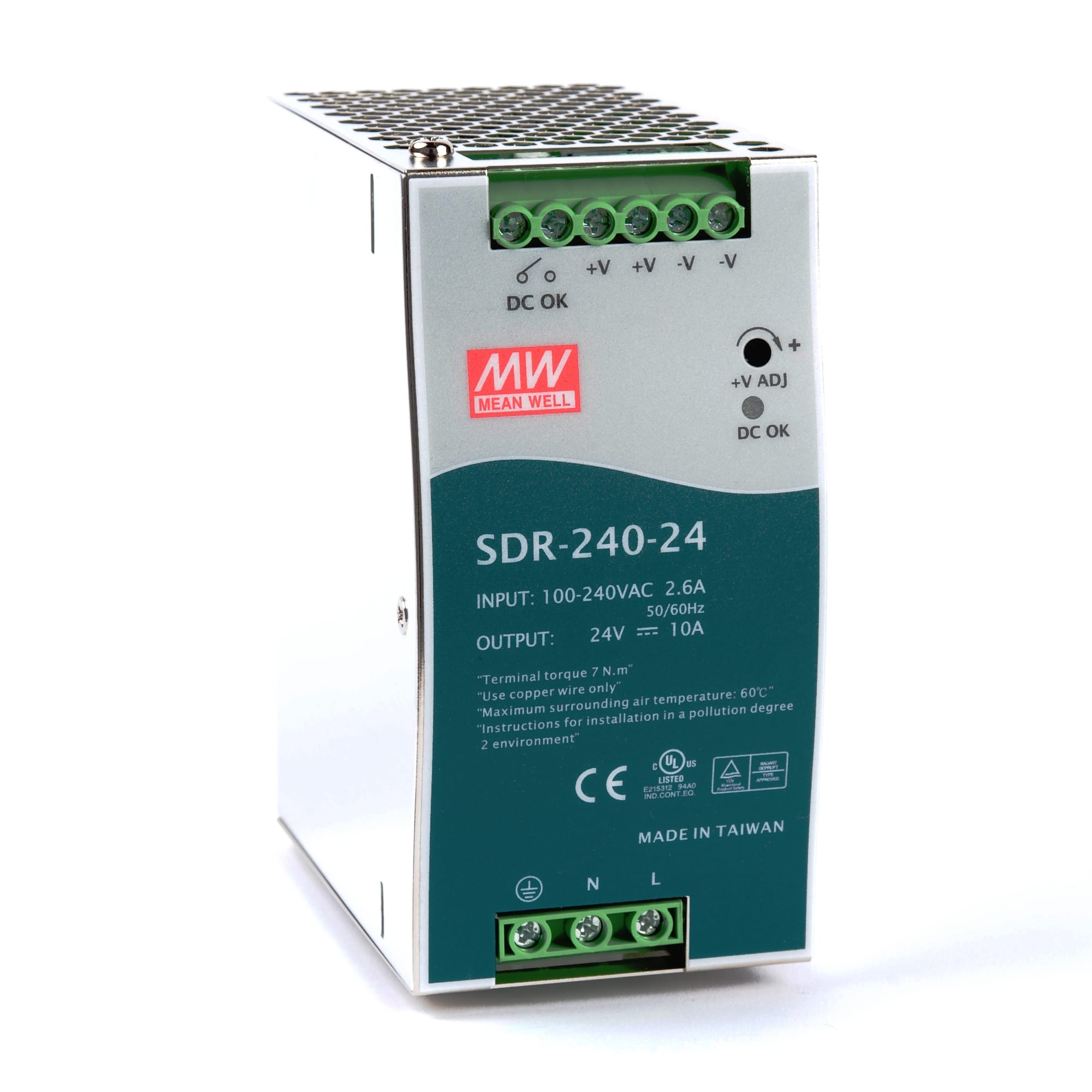 SDR 240 Watt Slimline DIN Rail Power Supply with PFC 24V DC 10.0A